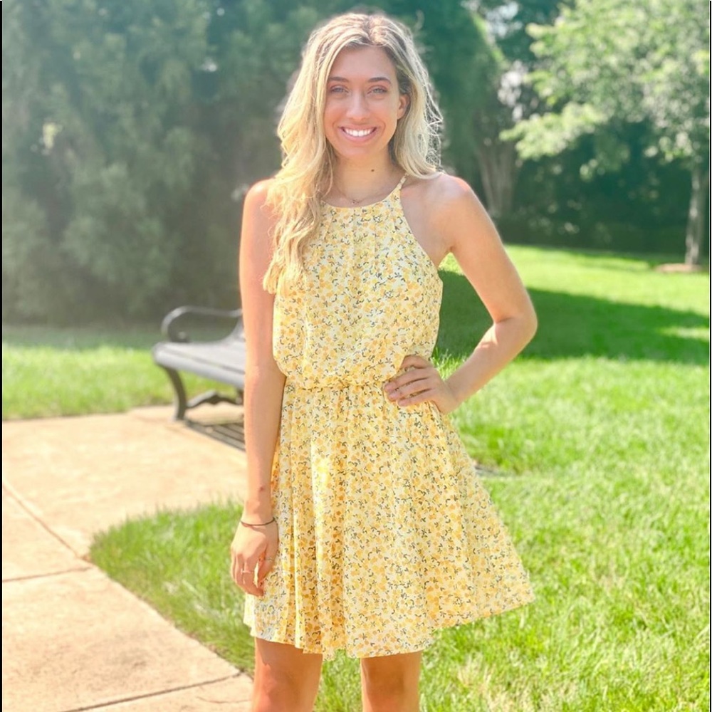 Yellow floral dress